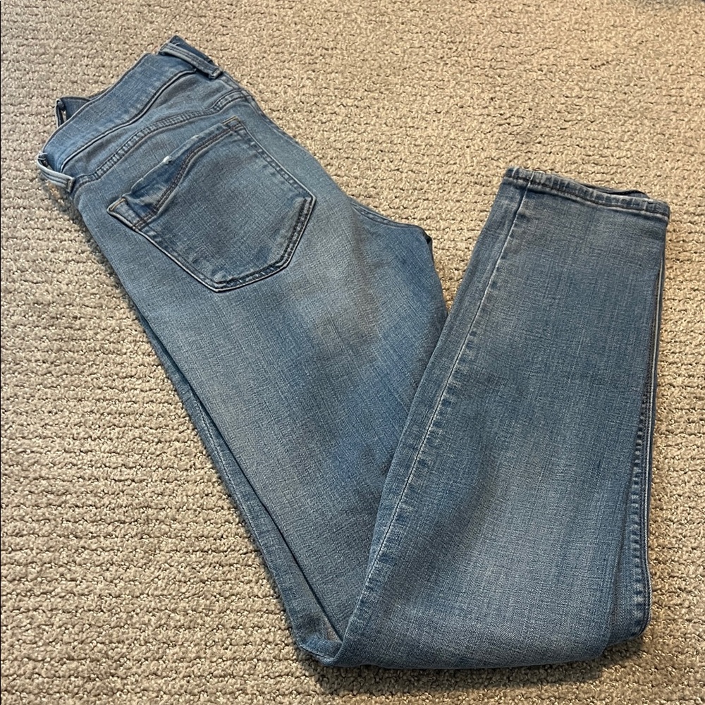 Express Women's Straight Leg Blue Jeans